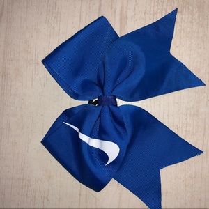 nike blue and white cheerleading bow